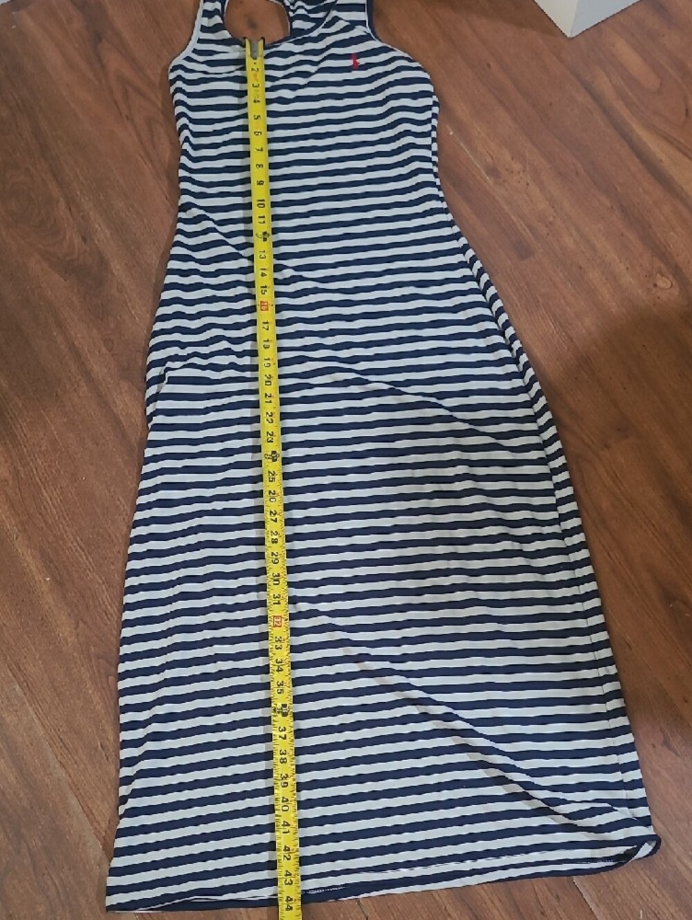 Ralph Lauren Navy & White Striped Racerback Swim Suit Cover Up Size L - Picture 6 of 7